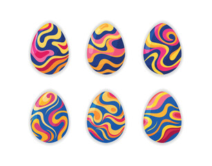 Colorful Abstract Easter Egg Set