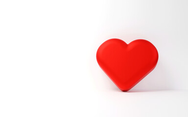 red heart white background The concept of love, warmth and health care