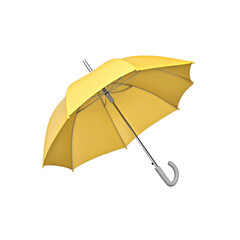 Yellow Umbrella in 3D Render - Protection, Safety, and Sunshine Concept