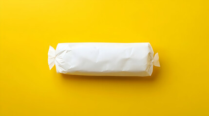 A sandwich or wrap neatly rolled in white paper packaging, designed for takeaway and delivery. It keeps the contents fresh and secure.

