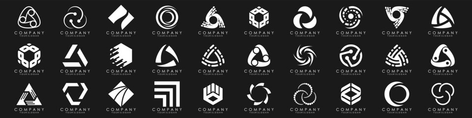 set of Abstract logos collection. Geometrical abstract logos. vector illustration
