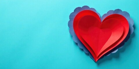 Layered Paper Heart on Vibrant Background A Romantic Design Element for Festive Occasions