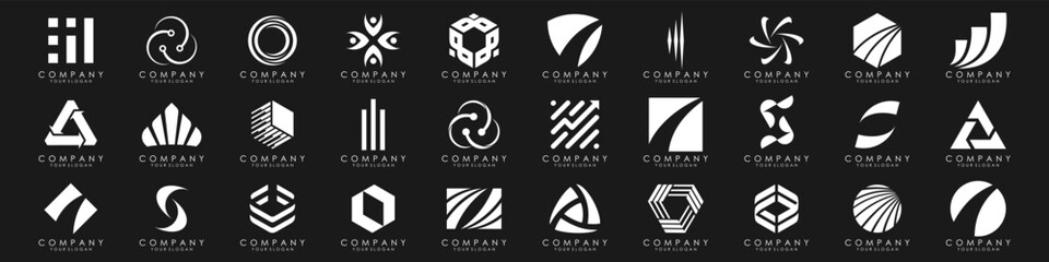 set of Abstract logos collection. Geometrical abstract logos. vector illustration