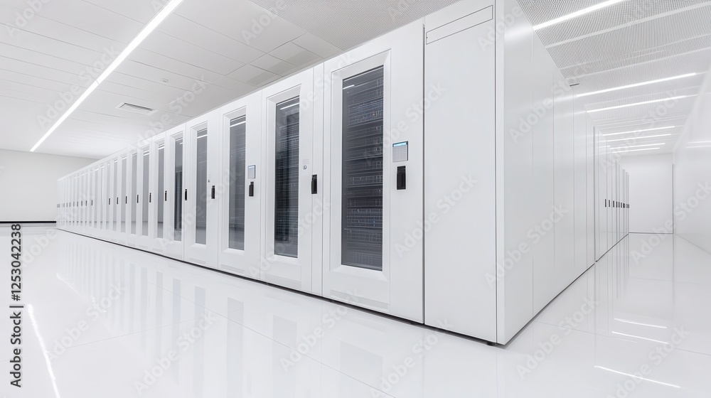 Poster optimizing data center performance modern facility technology infrastructure clean environment wide 
