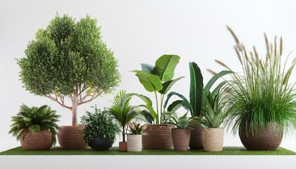 Set of indoor plants, 3d view 01