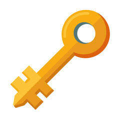Obraz premium Key isolated on white whit background vector art illustration