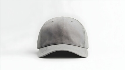 A stylish gray baseball cap made of soft fabric, displayed against a white background, representing casual fashion and comfort