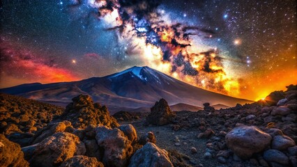 Macro Night Sky Stars Etna Volcano Sicily Italy Astrophotography