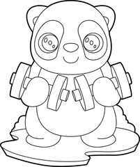 Panda Bodybuilder Dumbbell Bodybuilding Animal Vector Graphic Art Illustration