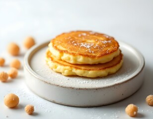Malpua deep-fried sweet pancake isolated on white background