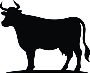Cow silhouette vector art illustration