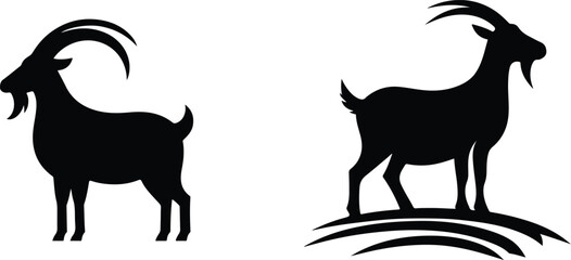 Goat silhouette vector illustration 
