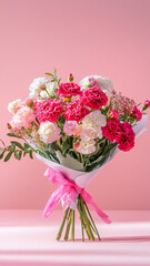 Design concept of Mothers day holiday greeting with perfect rose bouquet