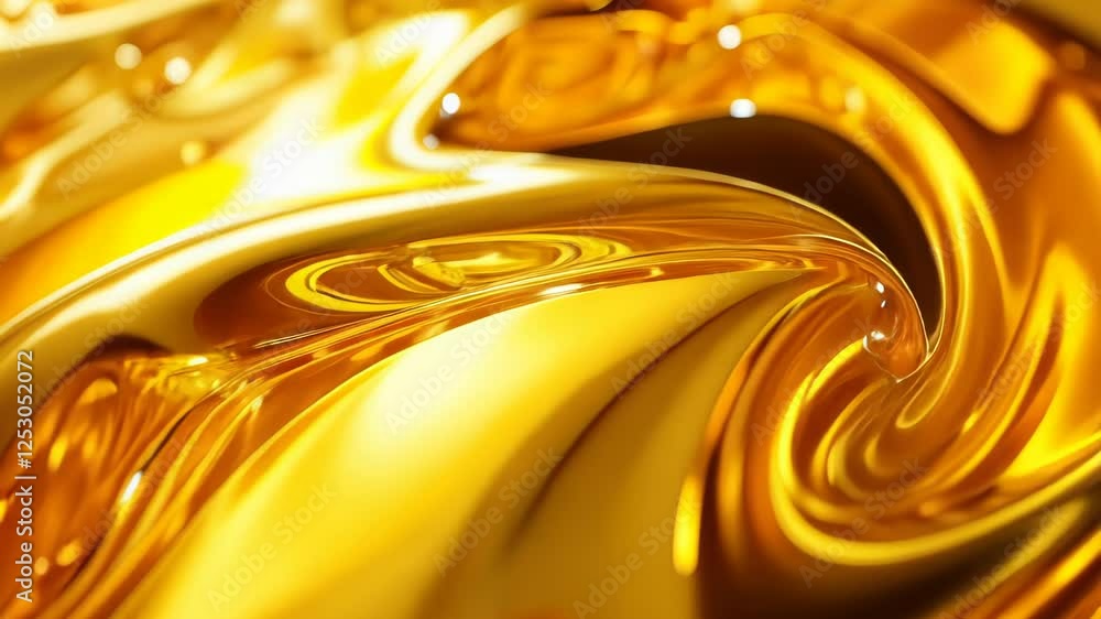 Poster captivating golden waves capture the essence of luxury and elegance in a mesmerizing fluid display. 