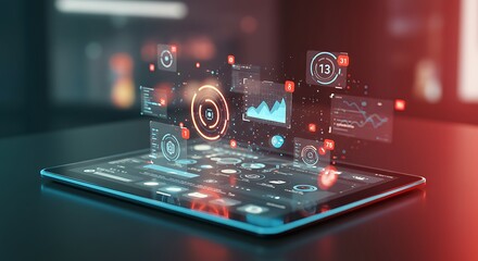 Data Analysis on Tablet, Business Intelligence Dashboard