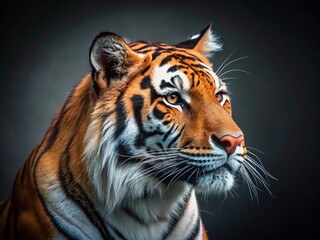 Fototapeta premium Majestic Bengal Tiger Profile Portrait - Powerful Wildlife Photography