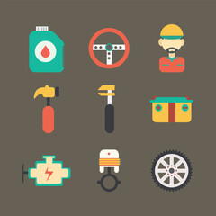 Engineer element icon set