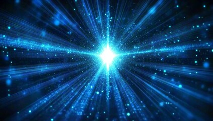 Obraz premium Cosmic explosion, radiant light burst, space, digital artwork