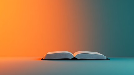 Soft Light Illuminates an Open Book on a Minimalist Surface