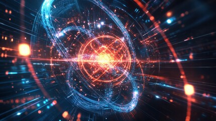 Quantum Core Glowing Under Holographic Background