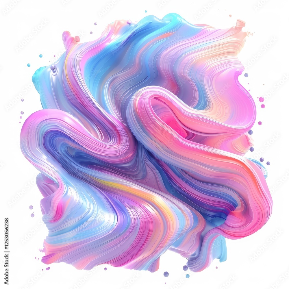 Aufkleber colorful abstract swirl of paint in pastel shades creating a dynamic visual effect.