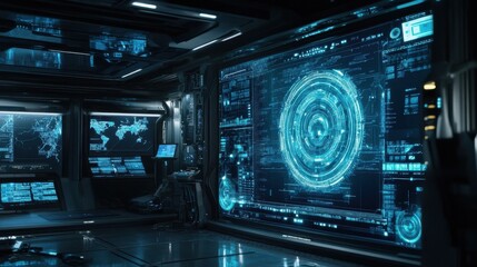 Obraz premium Quantum Chip Glowing with Intricate Binary Hologram.