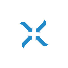Fototapeta premium center point arrows rotate blue symbol vector