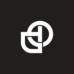 letters gto simple linked overlap logo vector