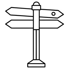 Creative Line Art Signposts in Vector