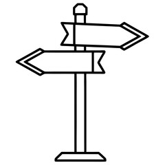 Creative Line Art Signposts in Vector