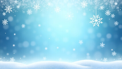 Title: A Serene Winter Wonderland Background with a Festive Touch

