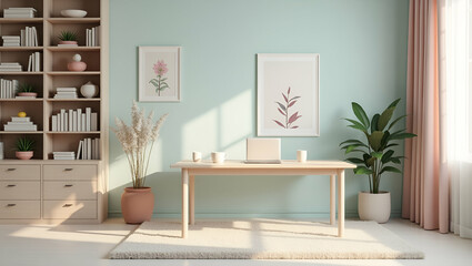 Title: A Serene and Inviting Office Interior Background


