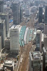 Obraz premium 東京駅を空撮