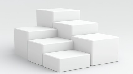 White Cube Steps Display Platform
