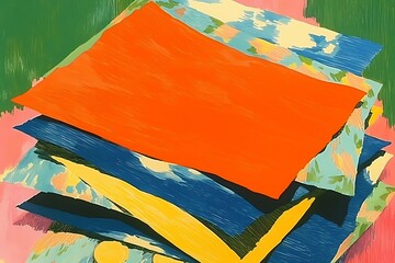 Abstract Colorful Layers of Shapes