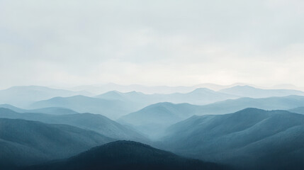 Obraz premium Misty Mountain Landscape Capturing the Essence of Nature's Tranquility at Dawn in the Appalachian Region