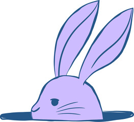 Cute retro Easter bunny illustration