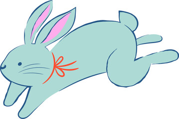 Cute retro Easter bunny illustration