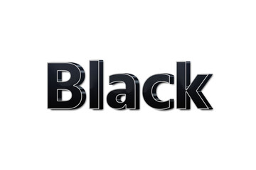 Black 3d text effect