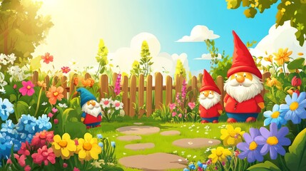 Charming Groundhog Day Garden Scene