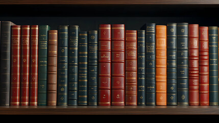 Vintage Books On Wooden Shelf