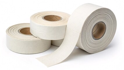 Rolls of Drywall Joint Tape on White Background