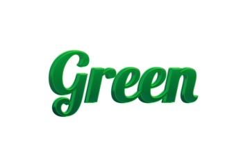 Green 3d text effect