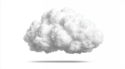Fluffy White Cloud Isolated On White Background
