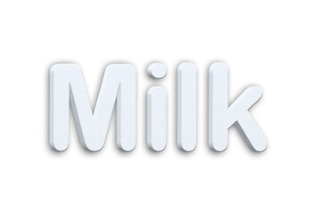 Milk 3d text effect