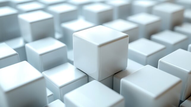 White cubes, standing out, pattern, background, data visualization