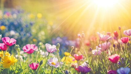spring flowers in the sun