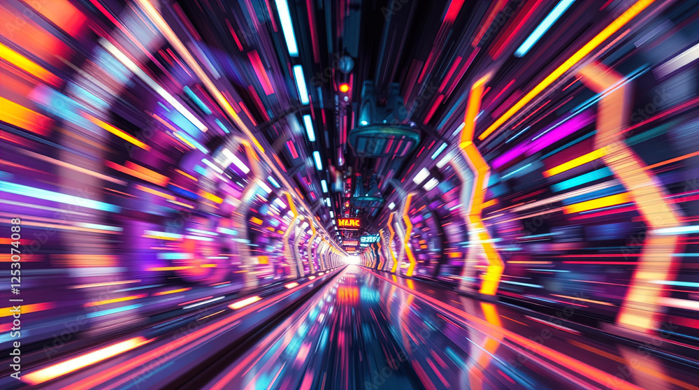 Poster futuristic sci-fi scene, advanced technology and space elements. abstract background with shiny ligh