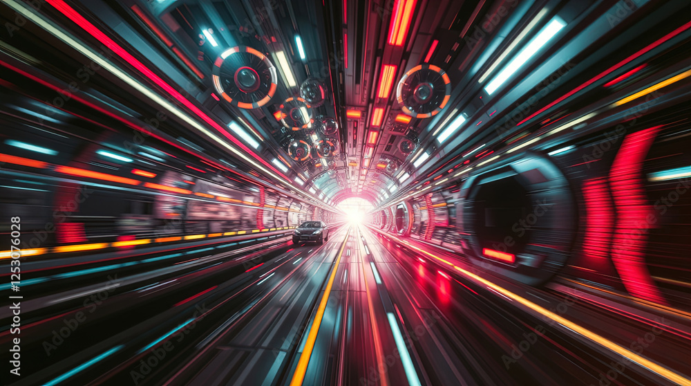 Poster futuristic sci-fi scene, advanced technology and space elements. abstract background with shiny ligh