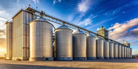 Minimalist Bahia Blanca Port: Grain Silo Dust Extraction, Ingeniero White, Argentina